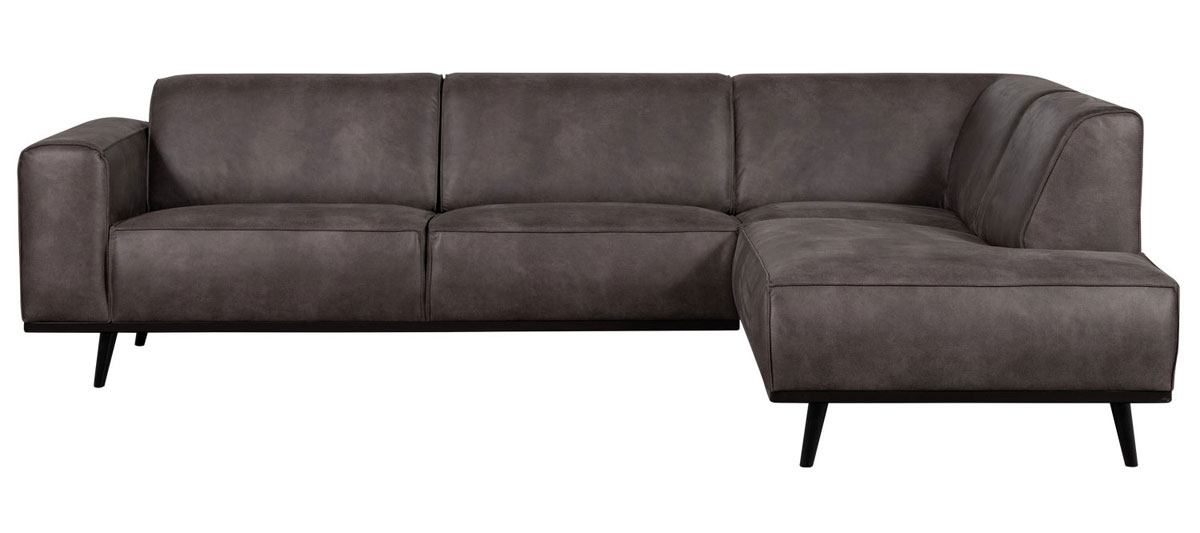 woood Ecksofa Statement Eco Leder dunkelgrau Chaiselongue rechts