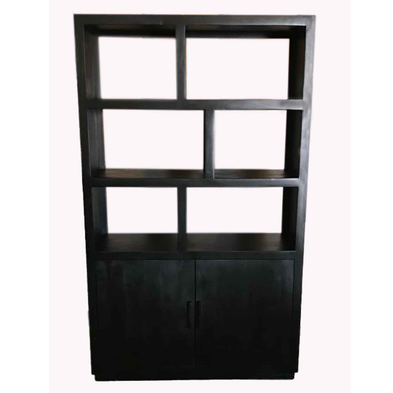 Regal Bücherschrank Jaxx B 120 cm Mangoholz schwarz