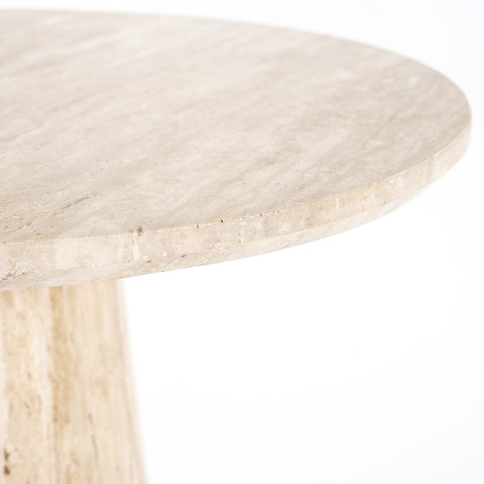 Beistelltisch Laimee Ø 70 cm Travertin Naturstein