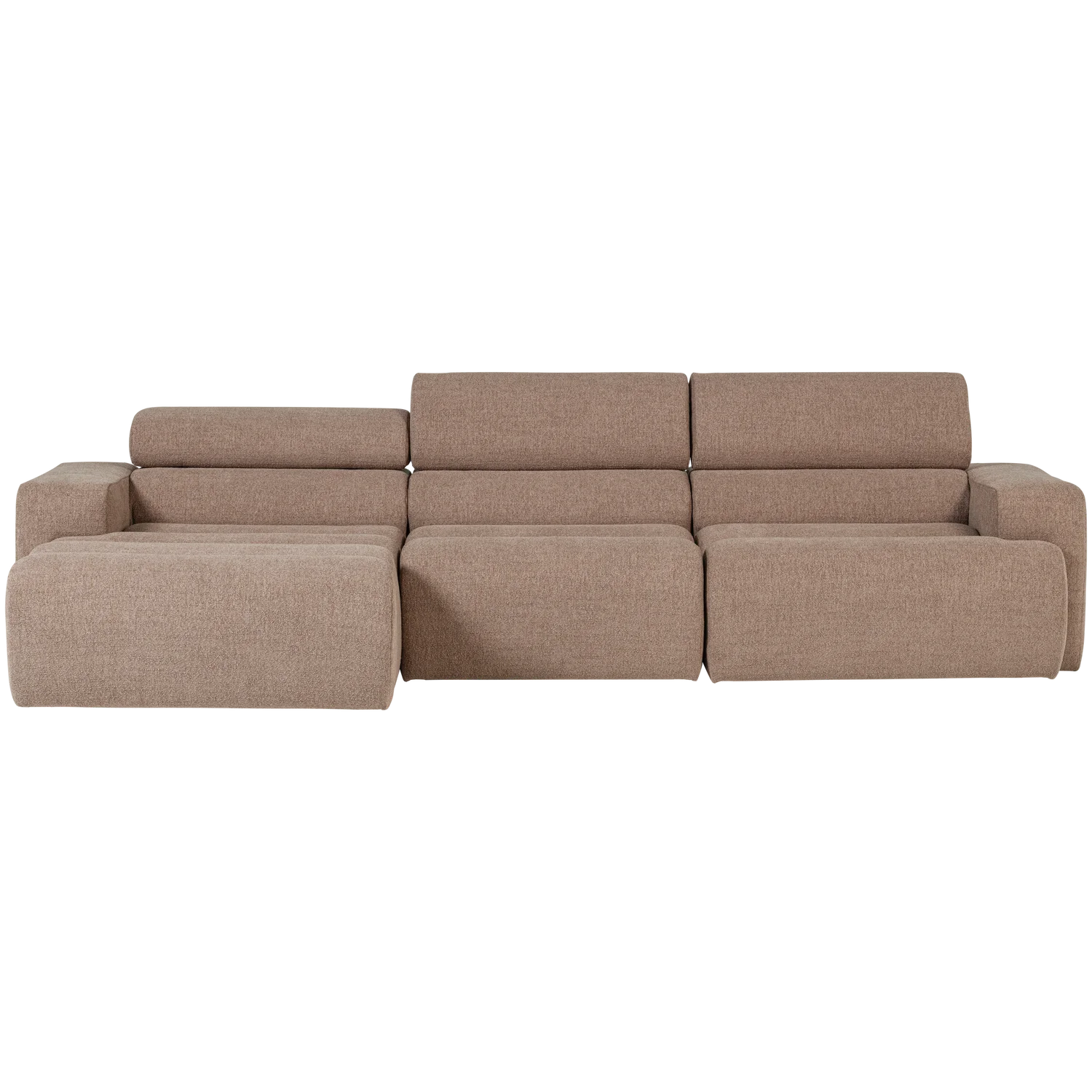Ecksofa Sofa NOVI Bezug Bouclé taupe Chaiselongue rechts