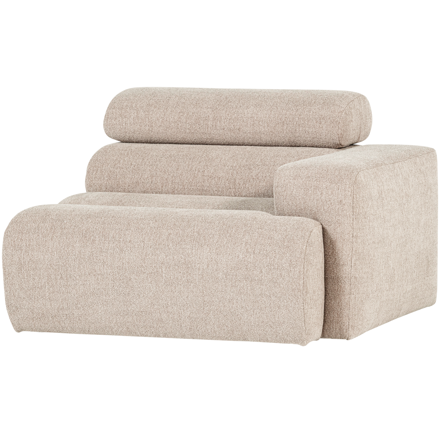 Sofaelement NOVI mit Armlehne rechts Element Bouclé natur