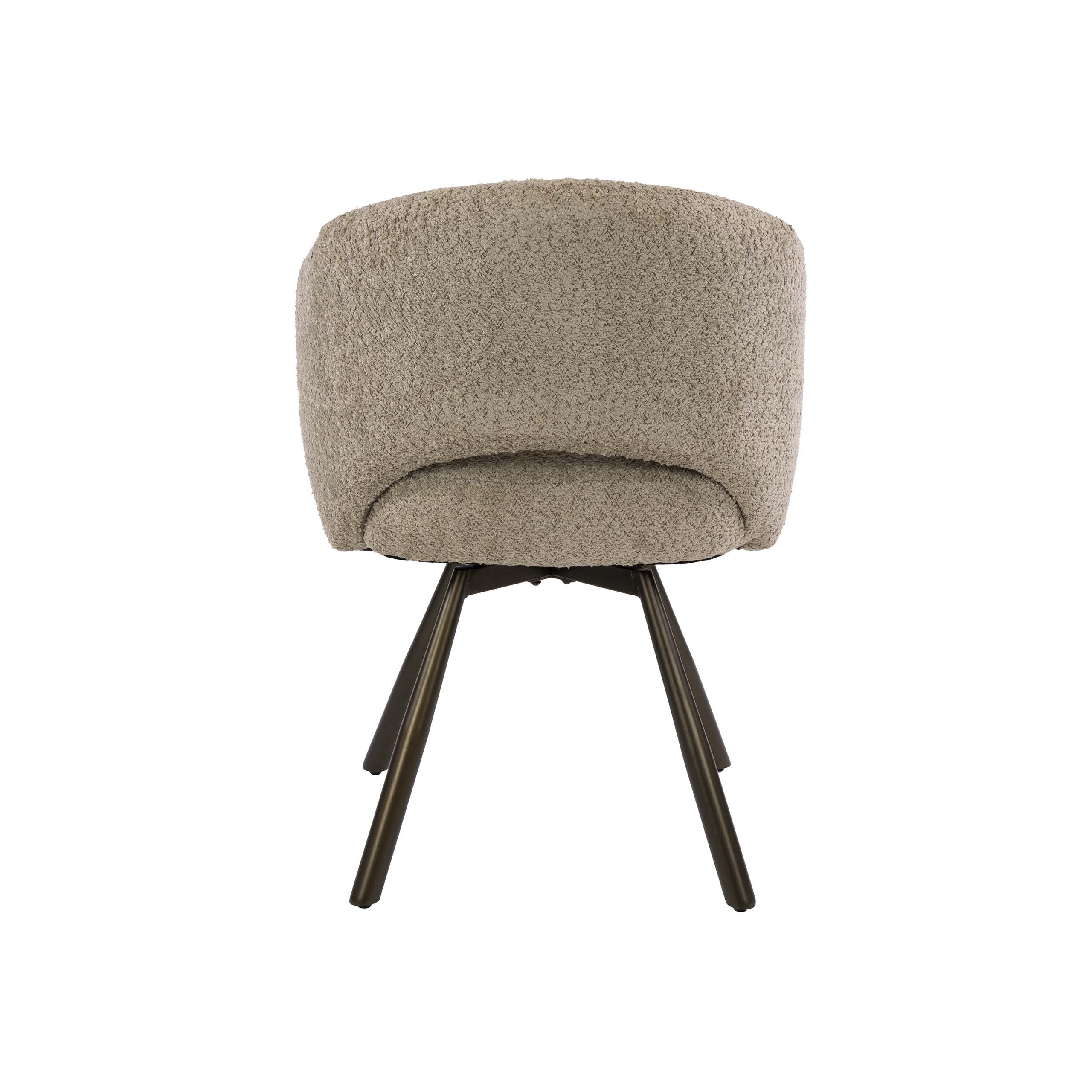 2er Set Esszimmerstuhl JORDY drehbar Bouclé sand braune Beine