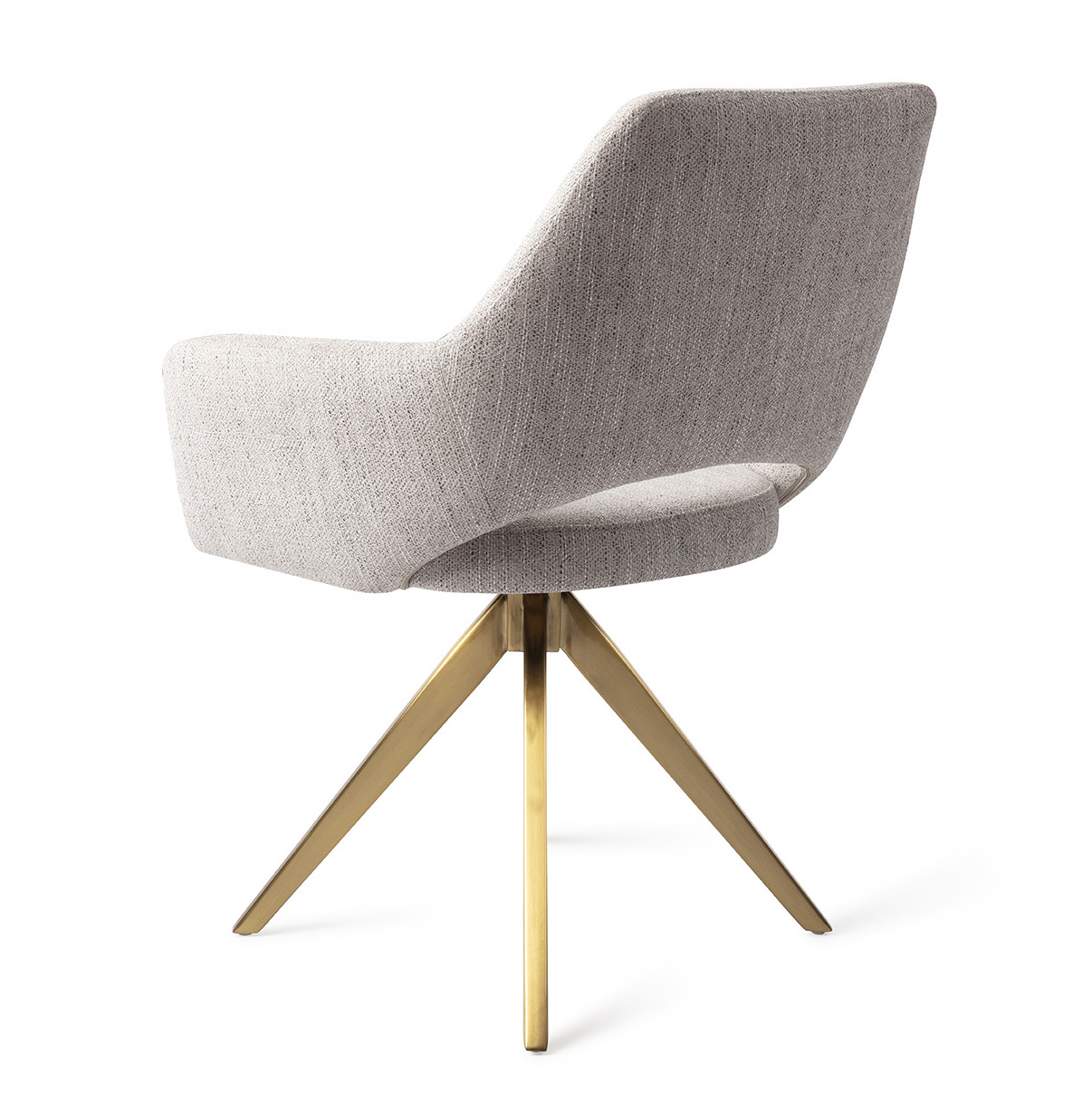 Esszimmerstuhl drehbar hellgrau YANAI Stuhl Beine gold