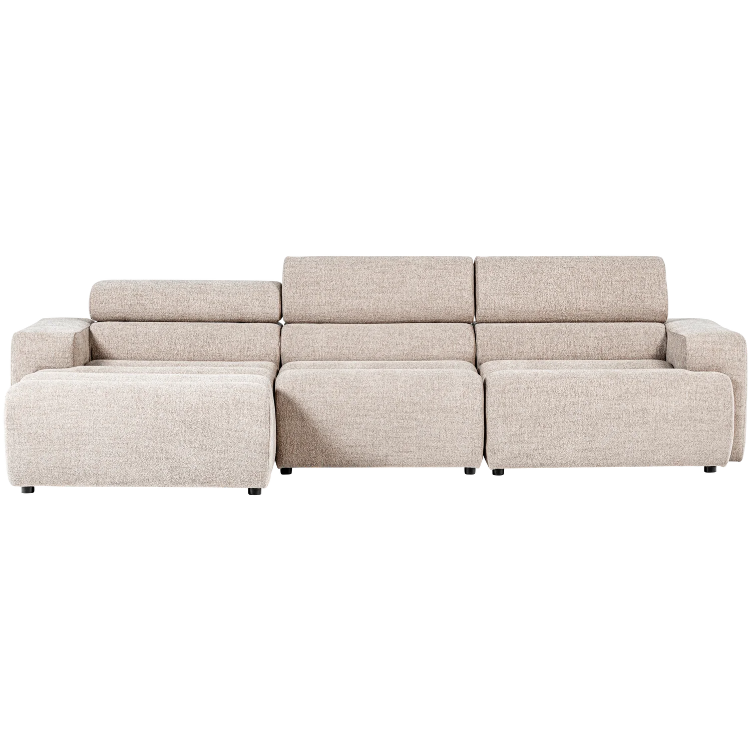 Ecksofa Sofa NOVI Bezug Bouclé natur Chaiselongue rechts