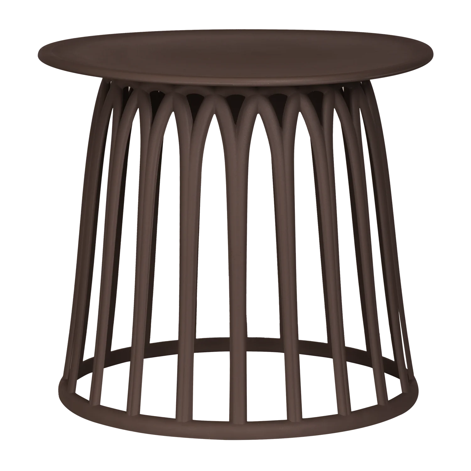 Garten Beistelltisch BOY Ø 50 cm Kunststoff lila braun