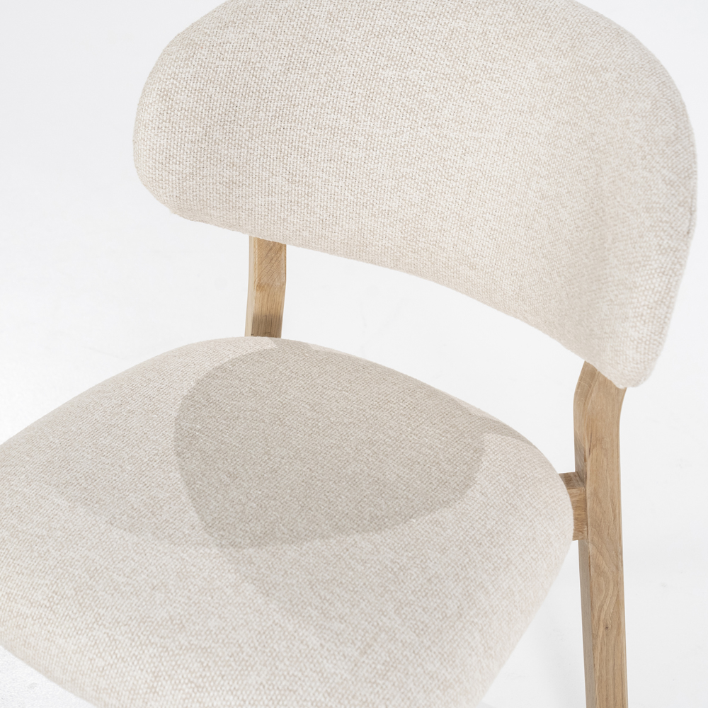 Esszimmerstuhl Stuhl MICKY Stoffbezug beige Beine Eiche