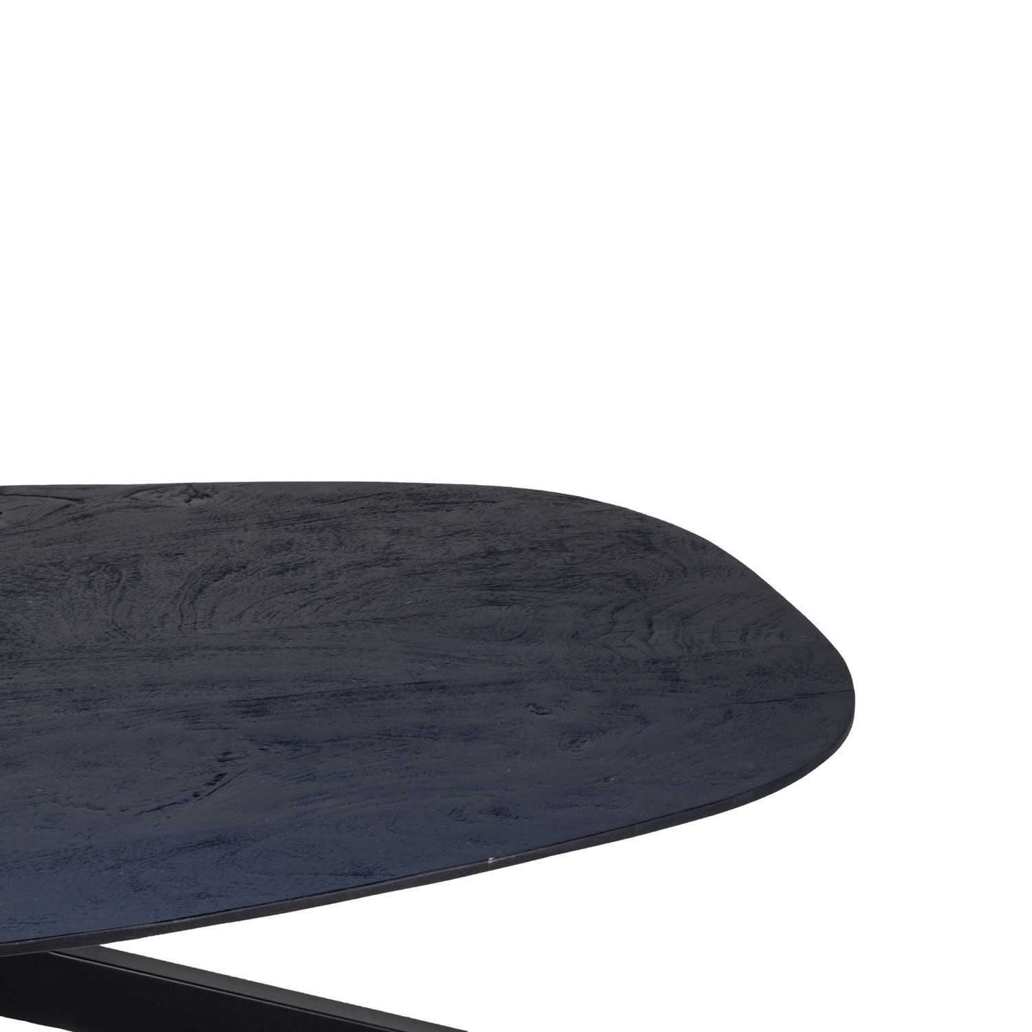 Couchtisch JORDAN oval 130 x 70 cm Mangoholz schwarz