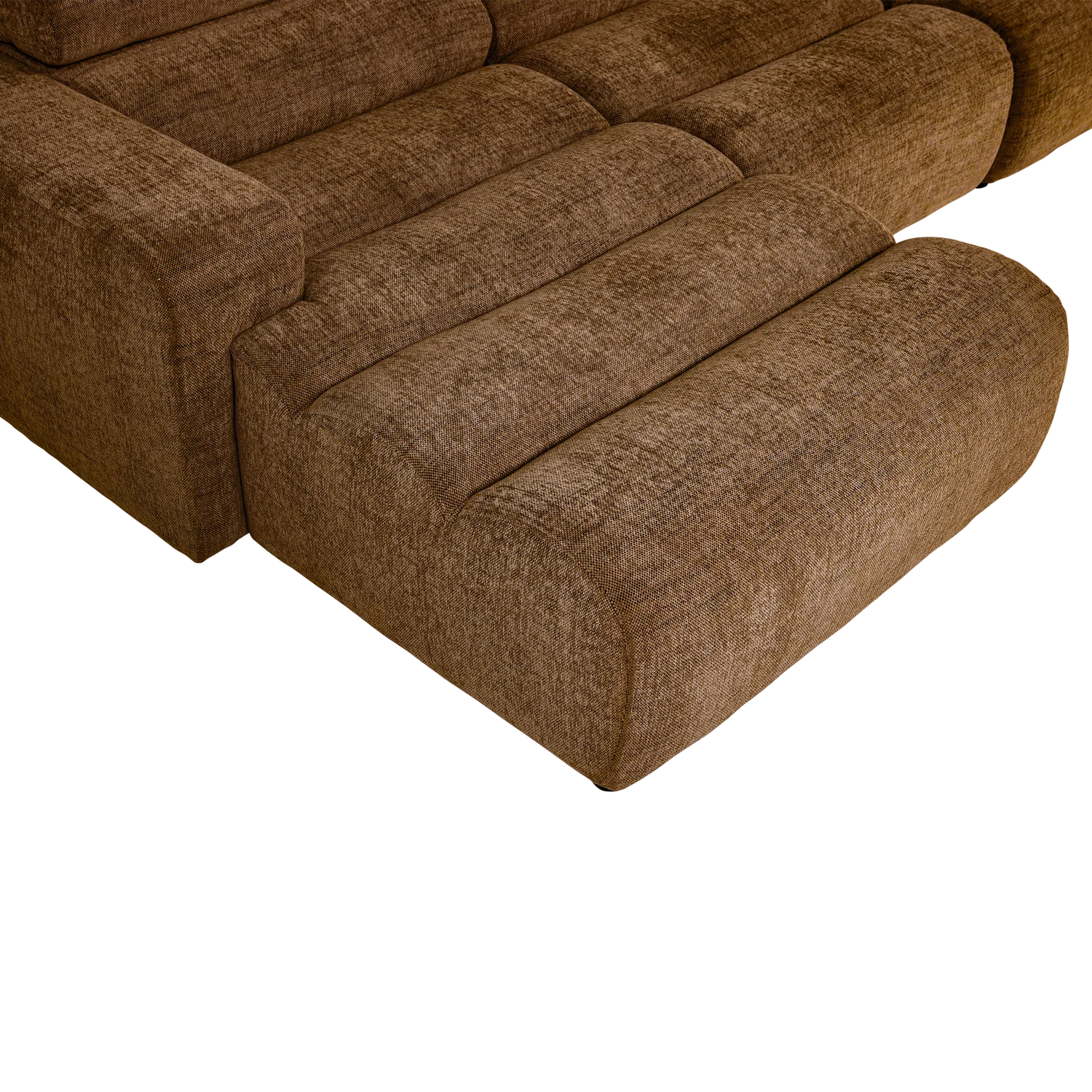 Ecksofa Sofa NOVI Bezug Melange karamell Chaiselongue links