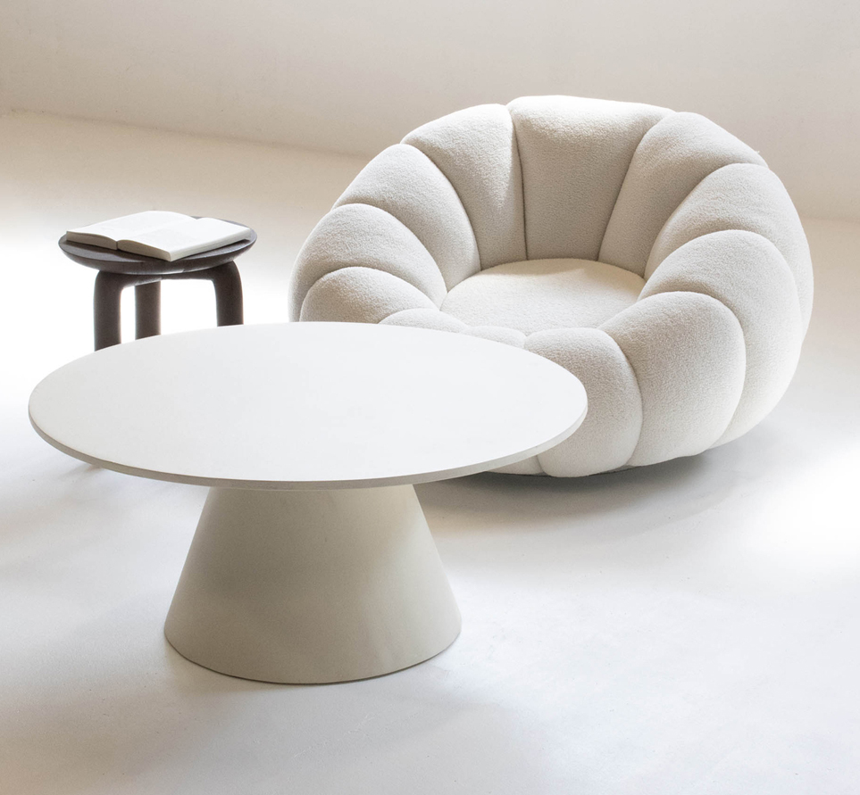 Couchtisch NELO rund Ø 90 cm Mango Holz beige