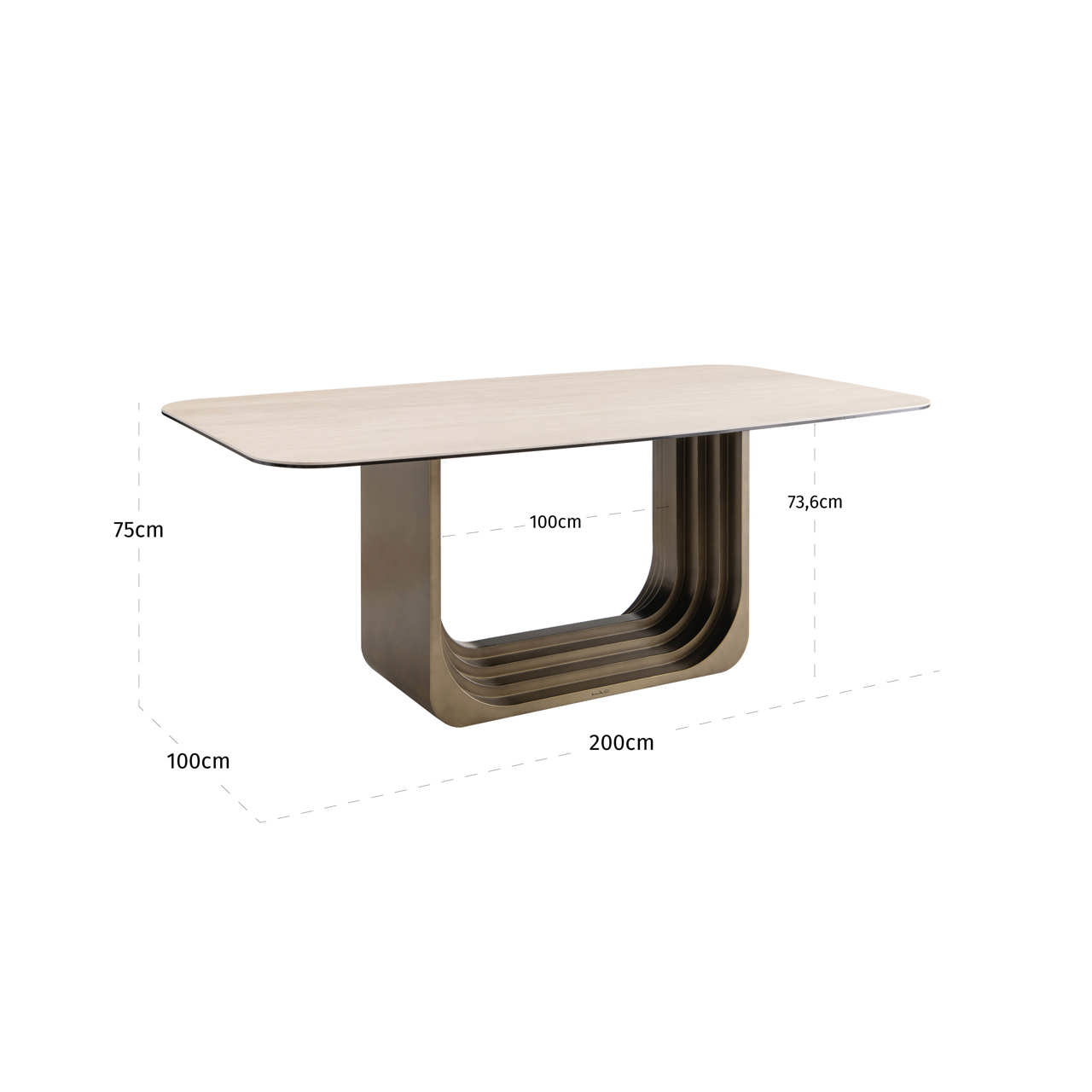 Richmond Esstisch MAXFIELD 200 cm Keramik Beige