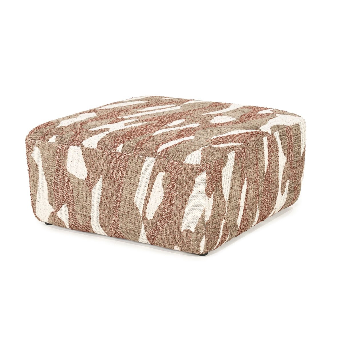 Sitzpouf Hocker Rytm 70 x 70 cm Stoff rot mit Muster Pouf