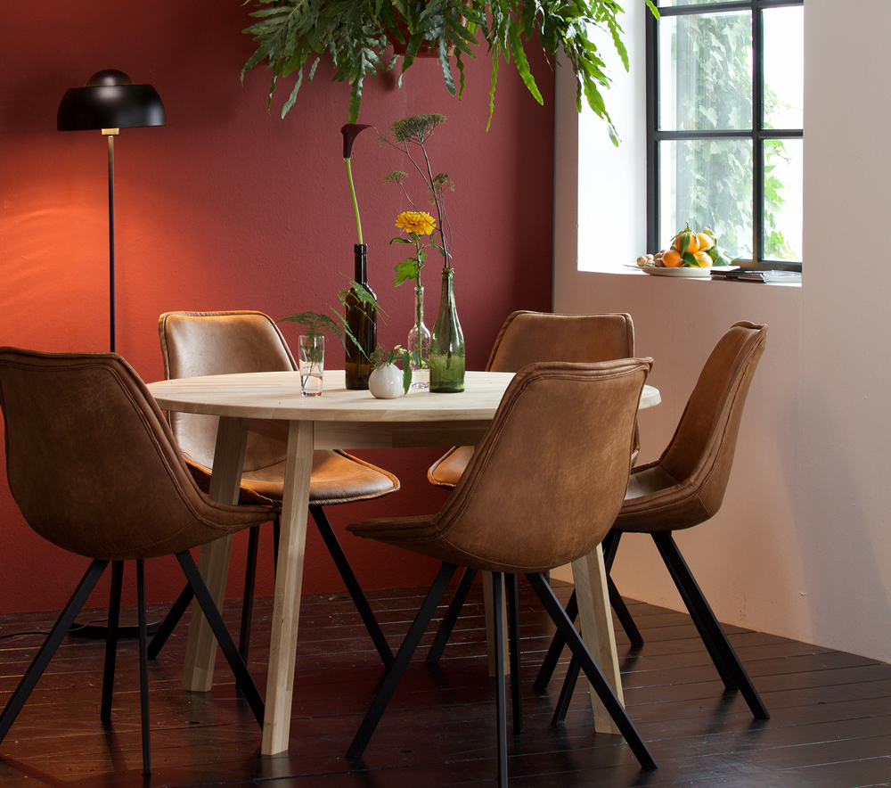2er Set Esszimmerstuhl Swen Stuhl cognac