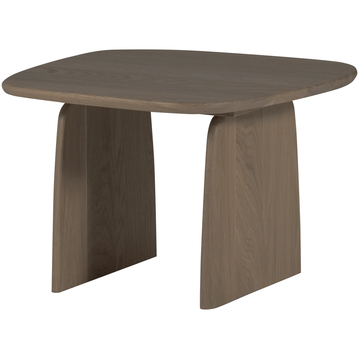 Couchtisch TABLO organisch 60 x 60 cm Eiche Massivholz pebble grey