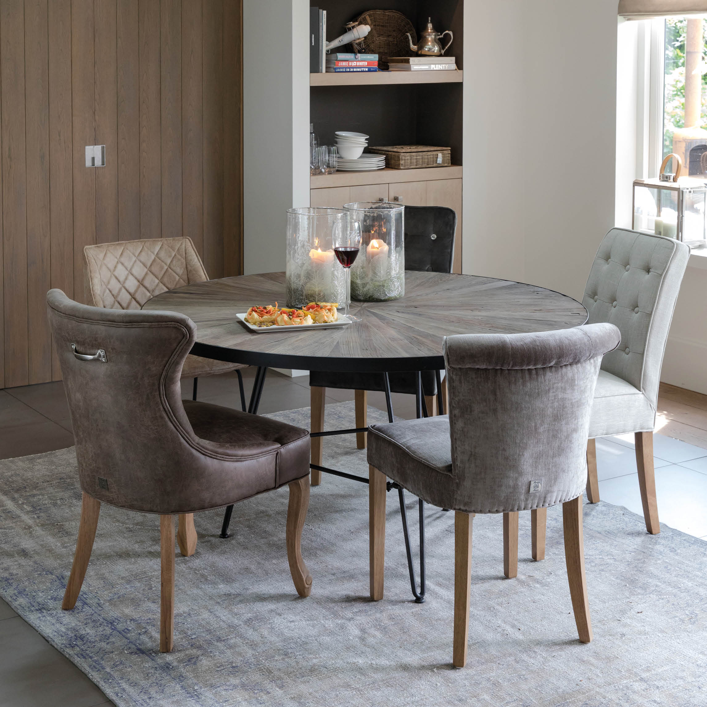 Rivièra Maison Esszimmerstuhl George Pellini Coffee mit Rubberwood-Gestell  