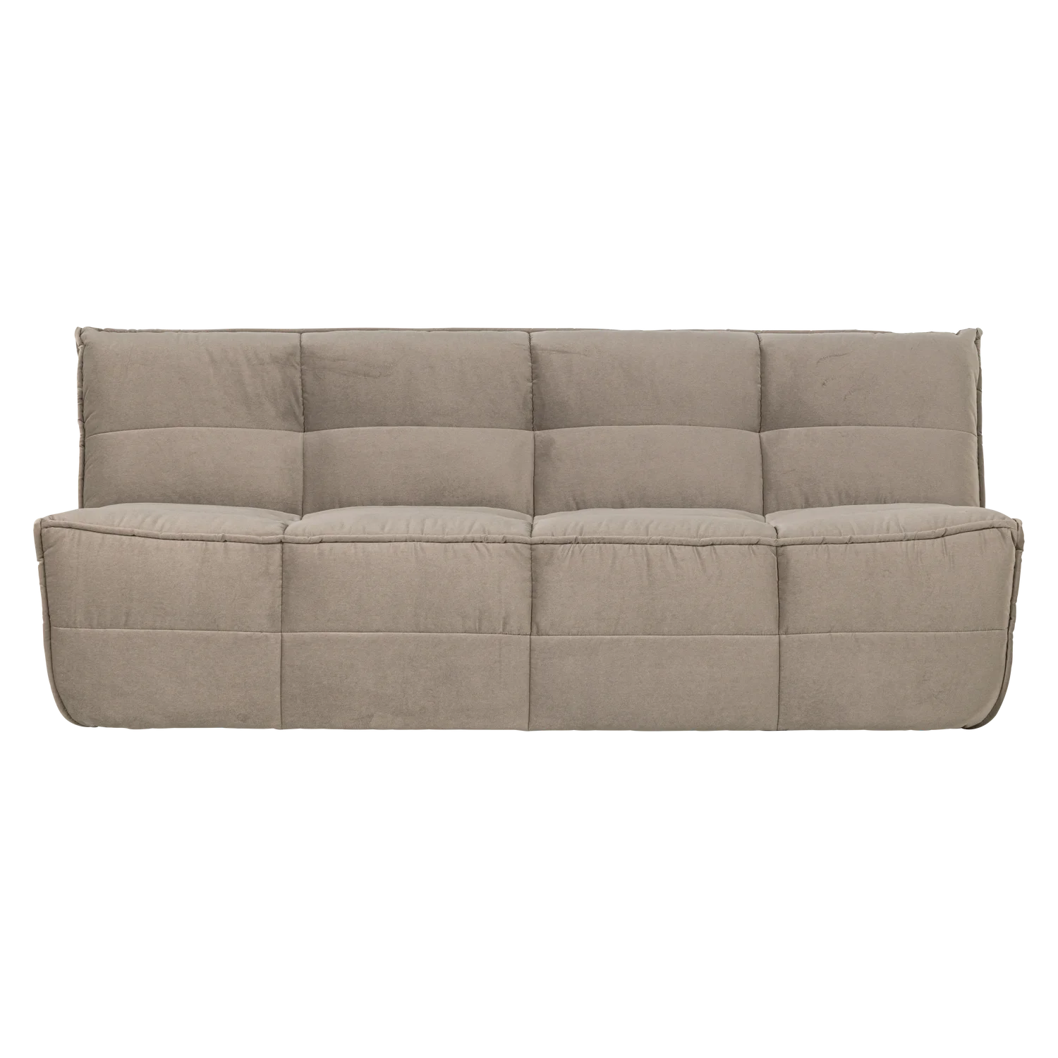 3 Sitzer Sofa CLUSTER Samt warmtaupe Couch Garnitur Loungesofa Couchgarnitur
