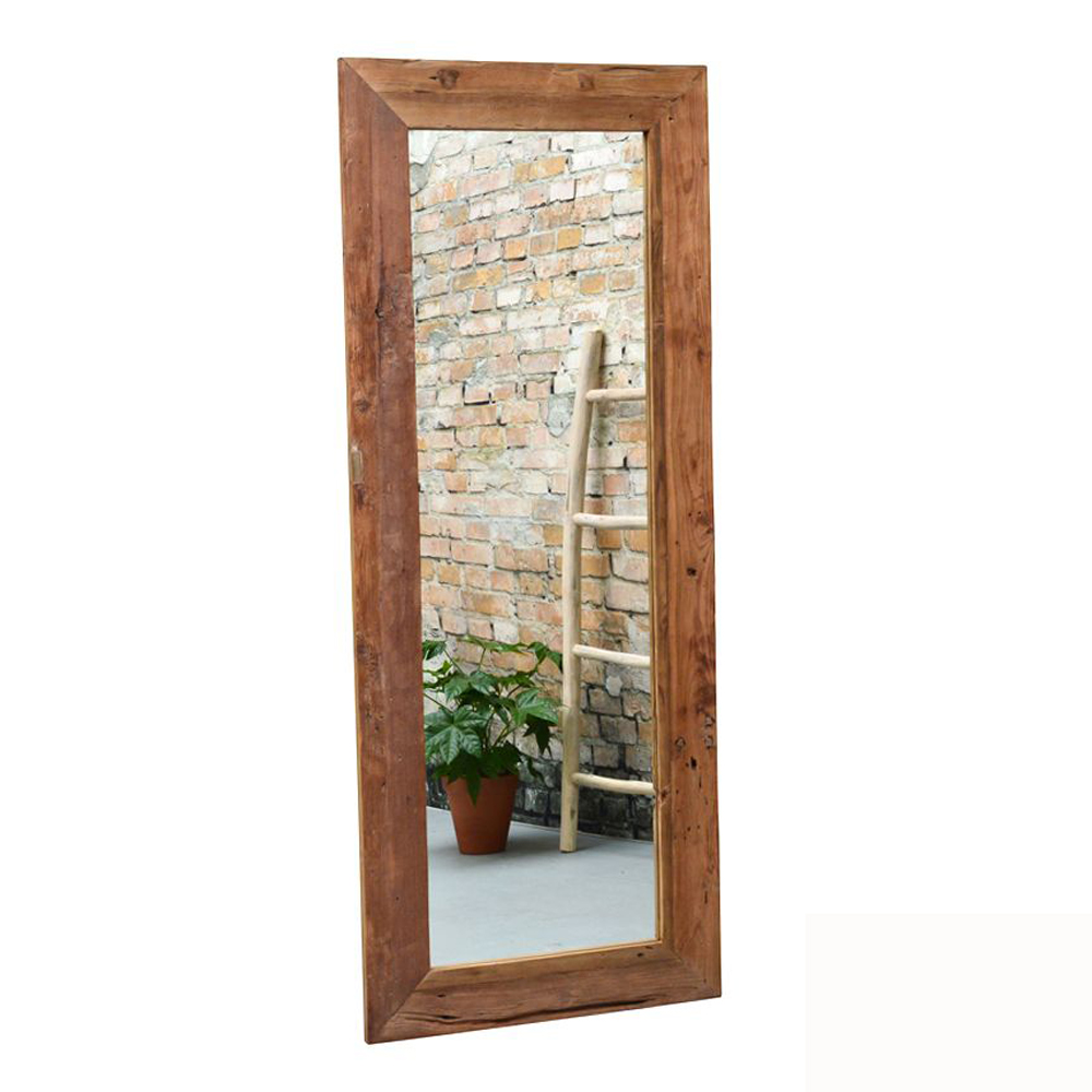 Wandspiegel EROSIE 200 x 80 cm Spiegel Teakholz