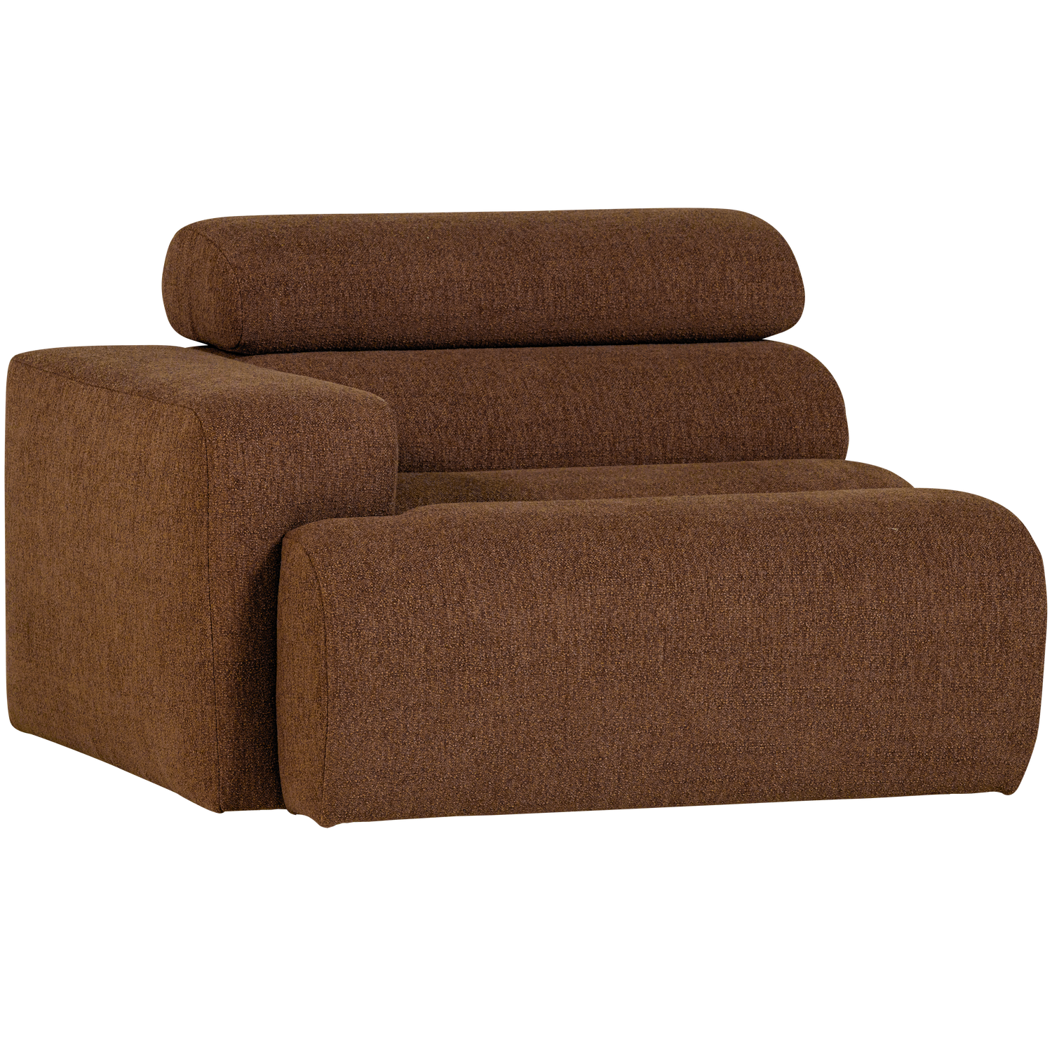 Sofaelement NOVI mit Armlehne links Element Bouclé mokkabraun