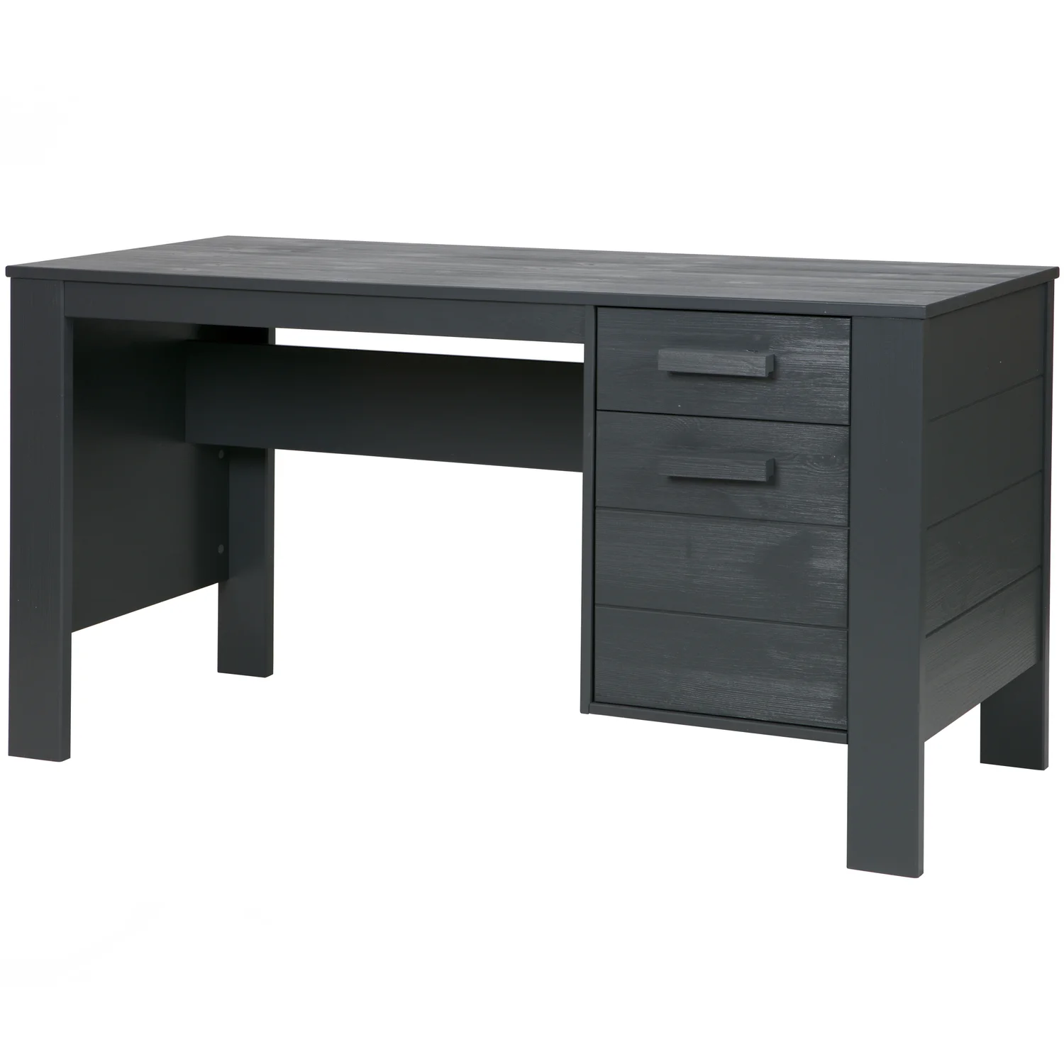woood Schreibtisch DENNIS Kinder Kiefer FSC®  stahlgrau