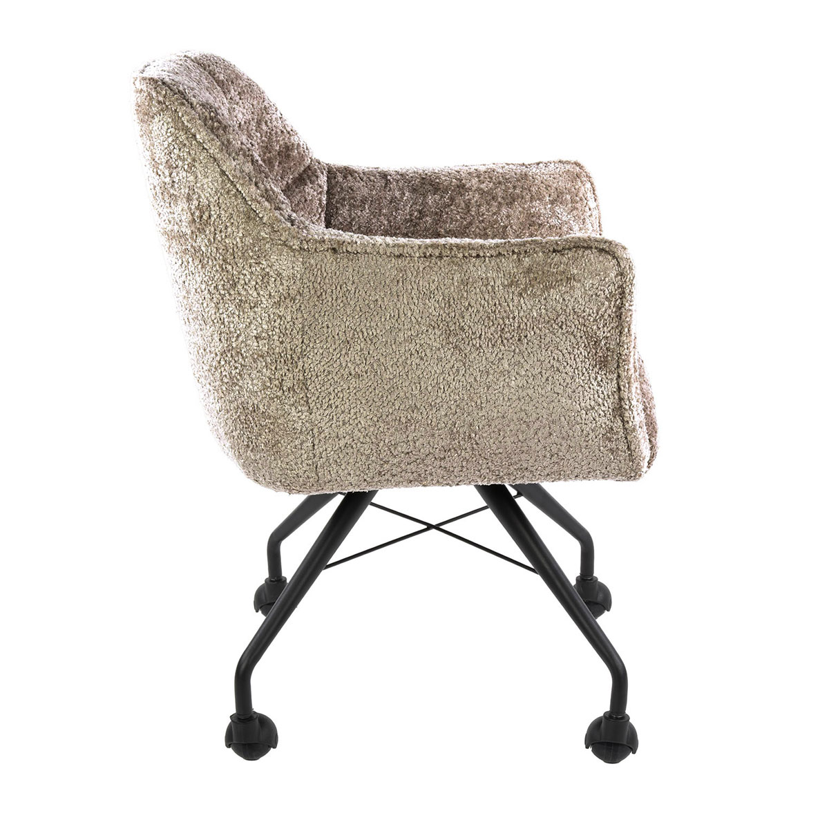 2er Set Armlehnstuhl Fino auf Rollen Savelle sandfarben