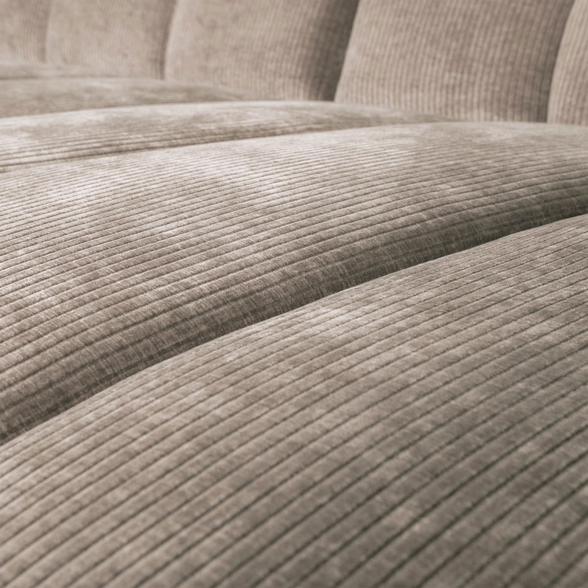 woood Chaiselongue Sofa MOJO links gerippter Stoff dunkelsand
