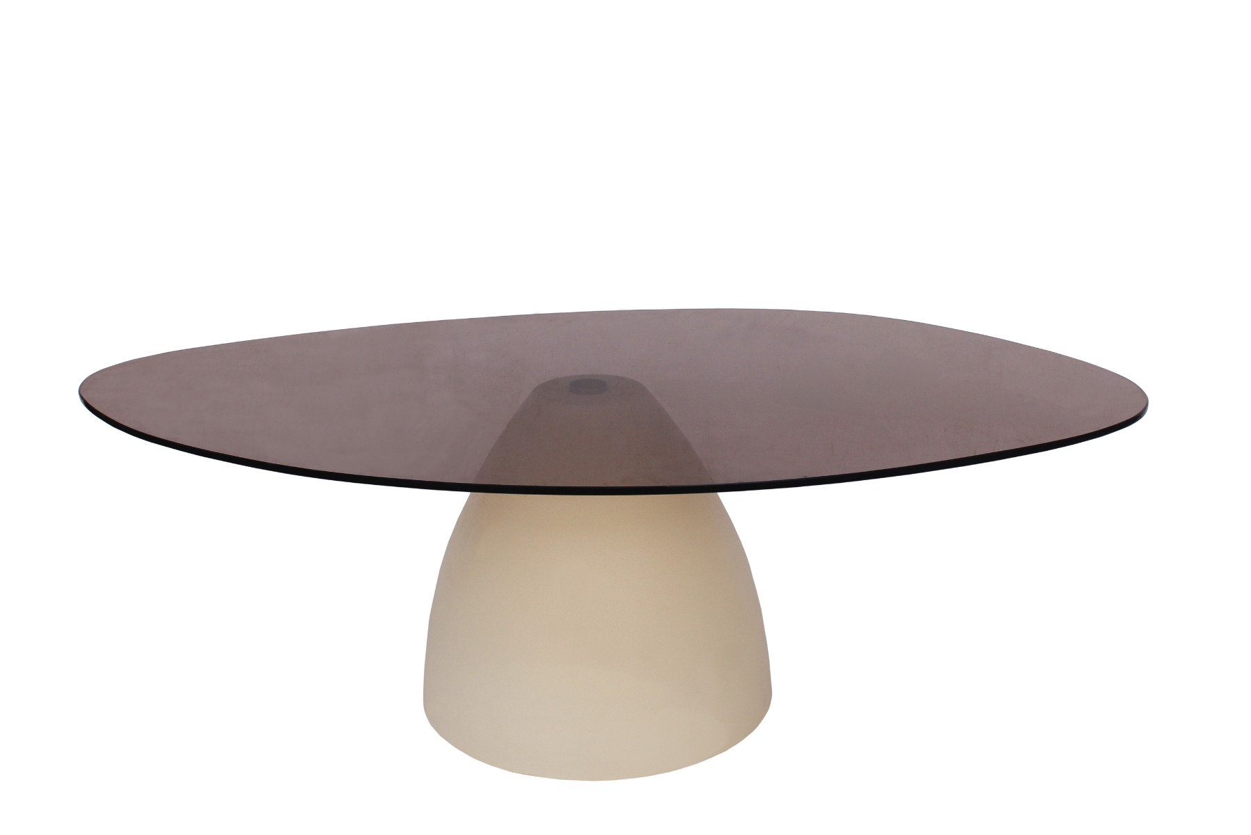 Couchtisch Mylon 100 x 65 cm Metall cremeweiß Glas Anstelltisch
