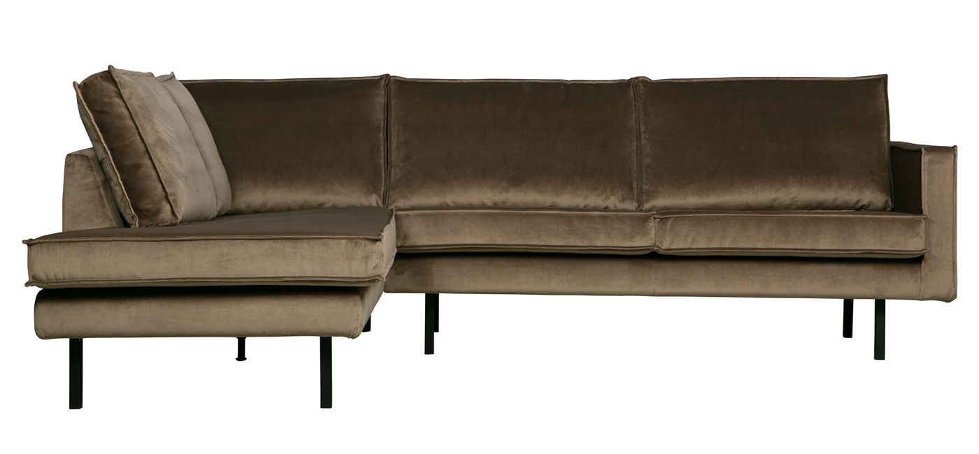 Ecksofa Rodeo Samt taupe Longchair links