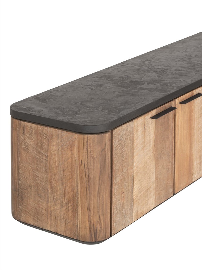 TV Möbel Soho 150 cm hängend recyceltes Teakholz Mortex Lowboard