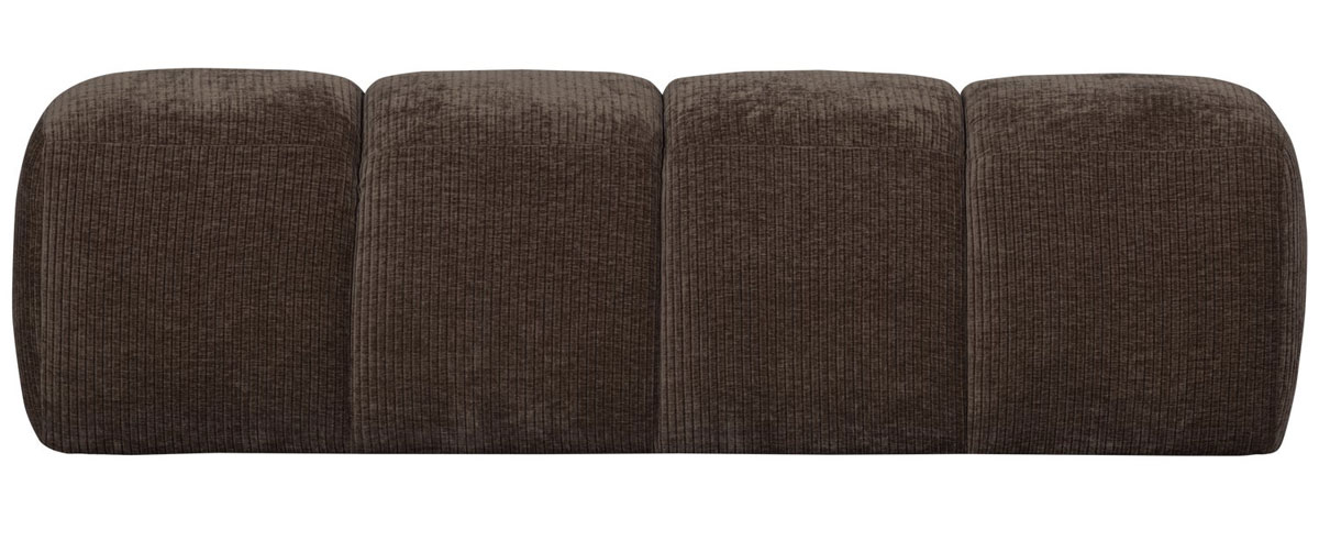 woood Esszimmerbank Hocker MOJO 164 cm gerippter Stoff braun