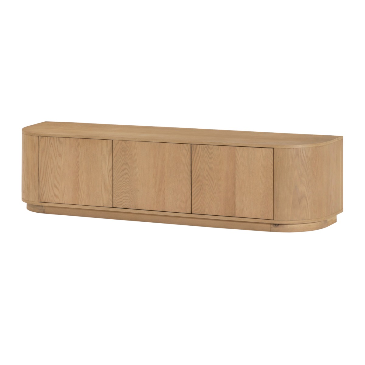 TV Möbel Lowboard Novero 180 cm Eichenholzfurnier natur