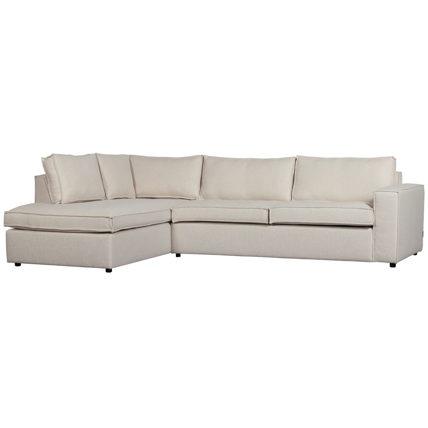 Ecksofa Sofa THOMAS Bezug Webstoff natur Chaiselongue links