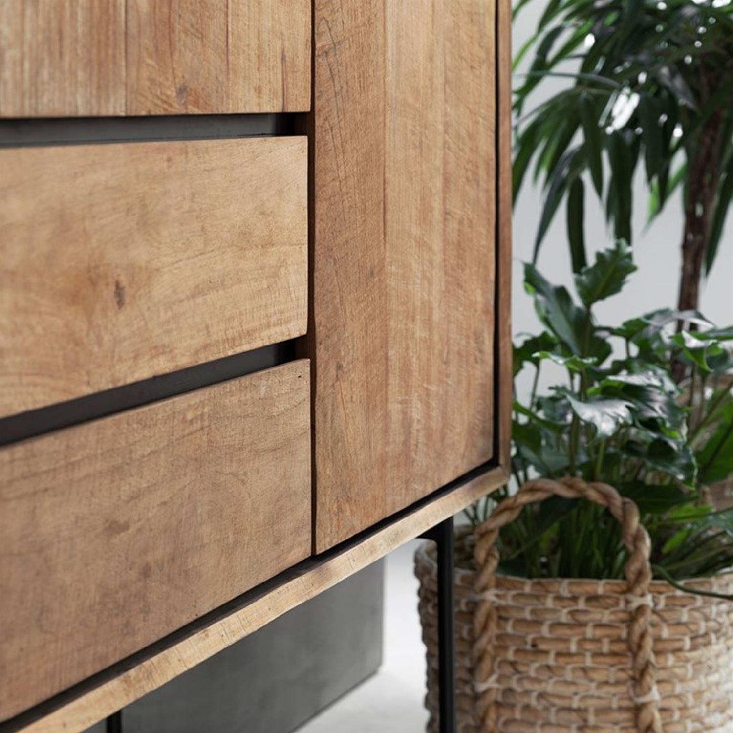Highboard Schrank Metropole II H 210 cm Teakholz