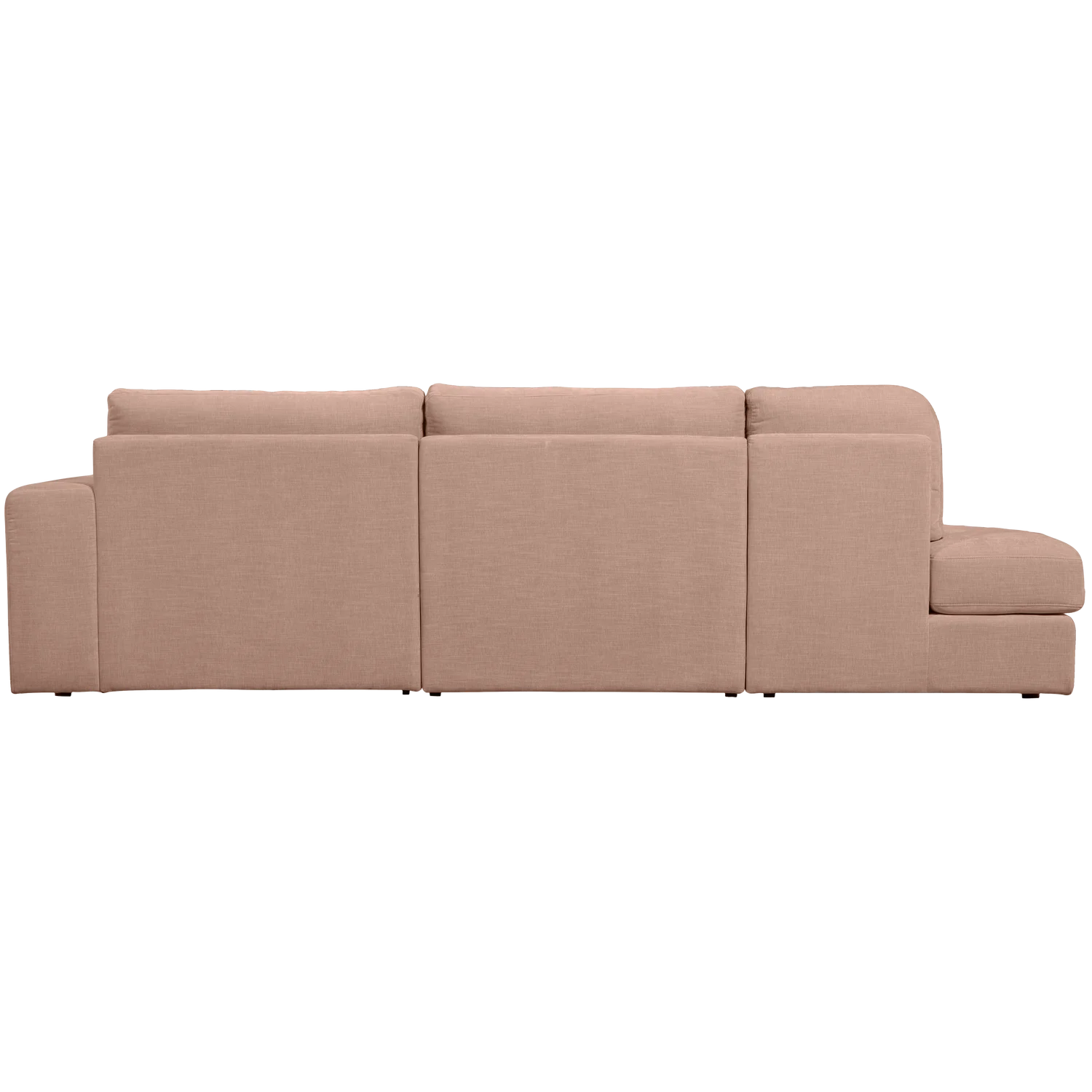 2,5 Sitzer Sofa FAMILY Webstoff rosa mit Rundung links