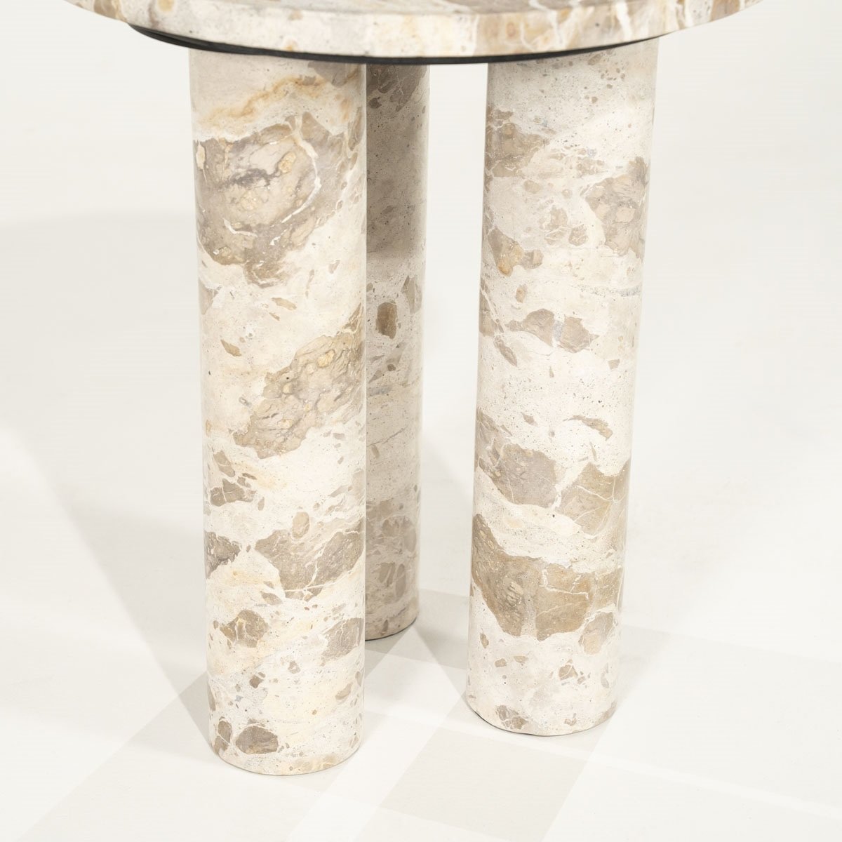 Beistelltisch Marmo Ø 40 cm Marmor beige  