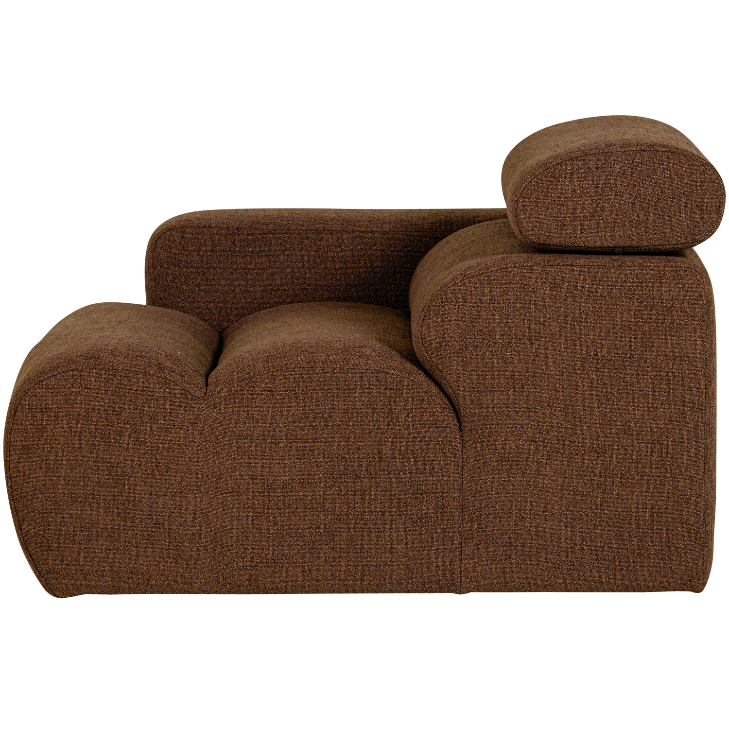 Sofaelement NOVI mit Armlehne links Element Bouclé mokkabraun