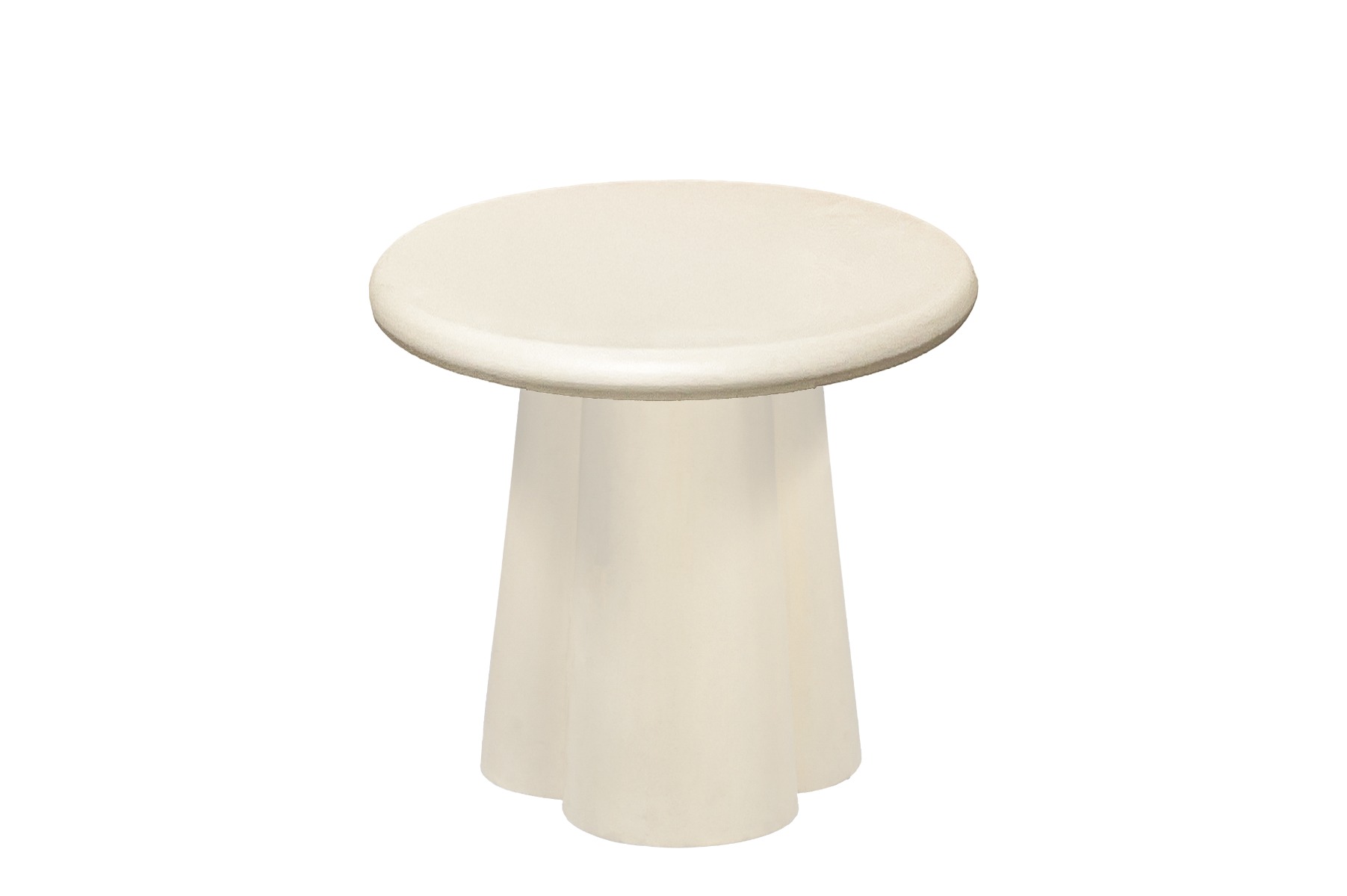 Couchtisch Sandy Ø 50 cm Beton cremeweiß Sofatisch Anstelltisch