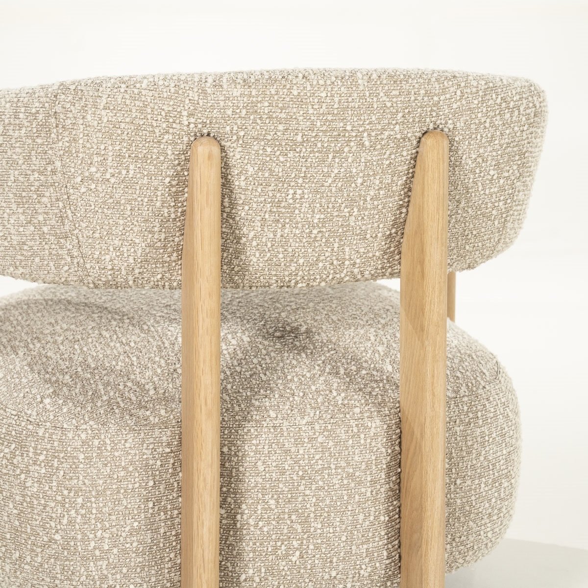 Sessel Lola Eichenholz Stoff taupe Relaxsessel Fernsehsessel