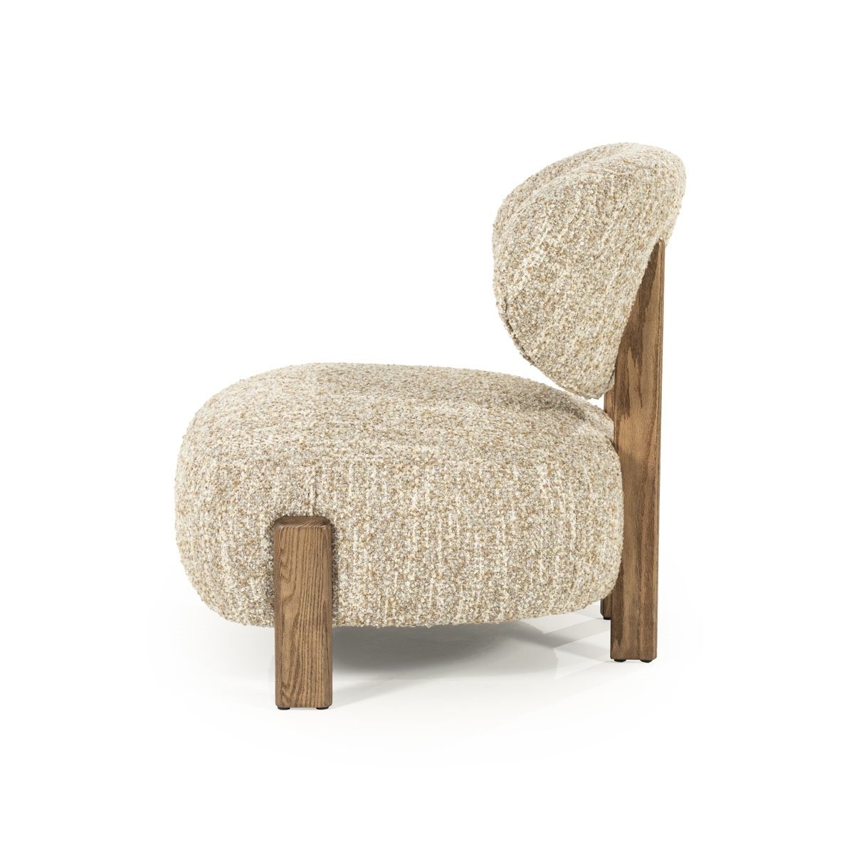 Sessel Reza Eichenholz braun Stoff beige Relaxsessel Fernsehsessel