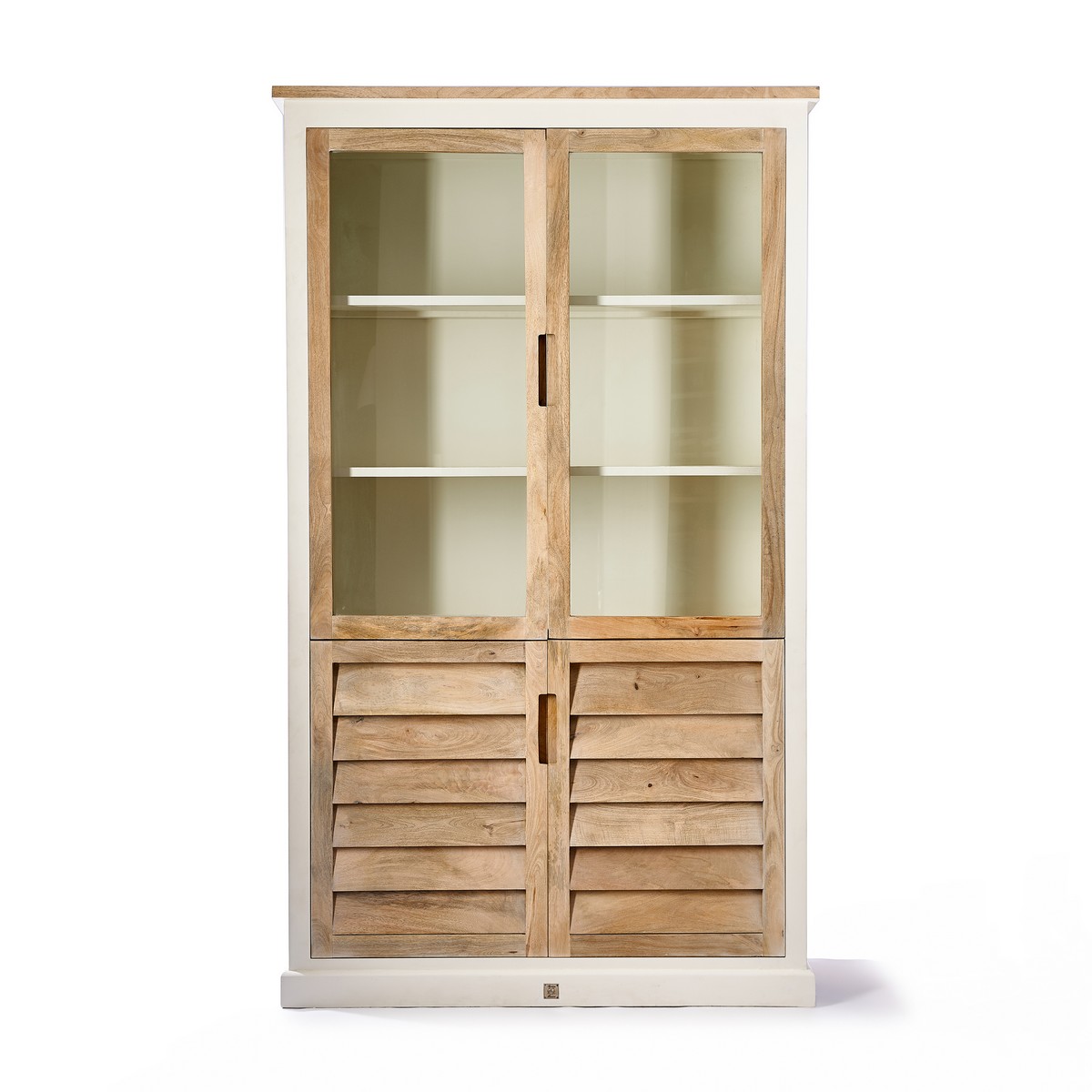 Rivièra Maison PACIFICA Vitrine 124 cm weiß natur mit Glastüren