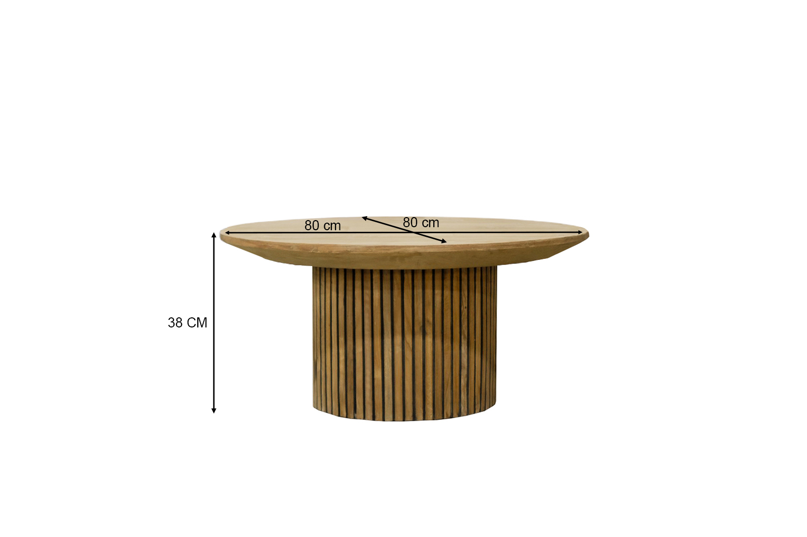 Couchtisch Lausanne Ø 80 cm Teakholz natur Sofatisch