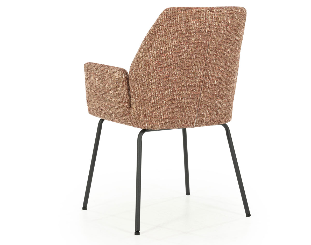 Esszimmer Stuhl Indy Vierfußstuhl Metall Stoff rot