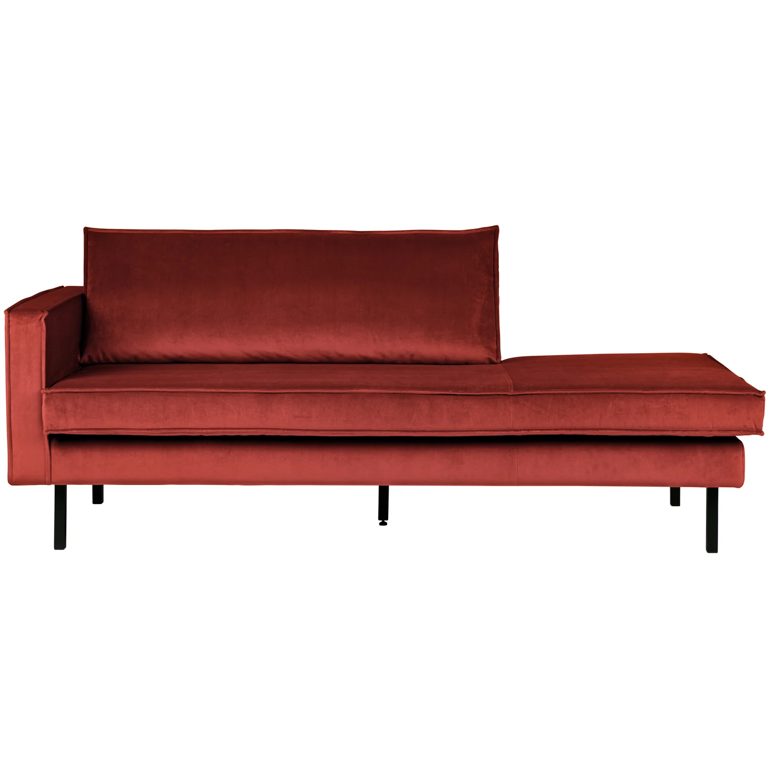 Sofa Chaiselongue RODEO Recamiere Samt kastanie links Tagesbett