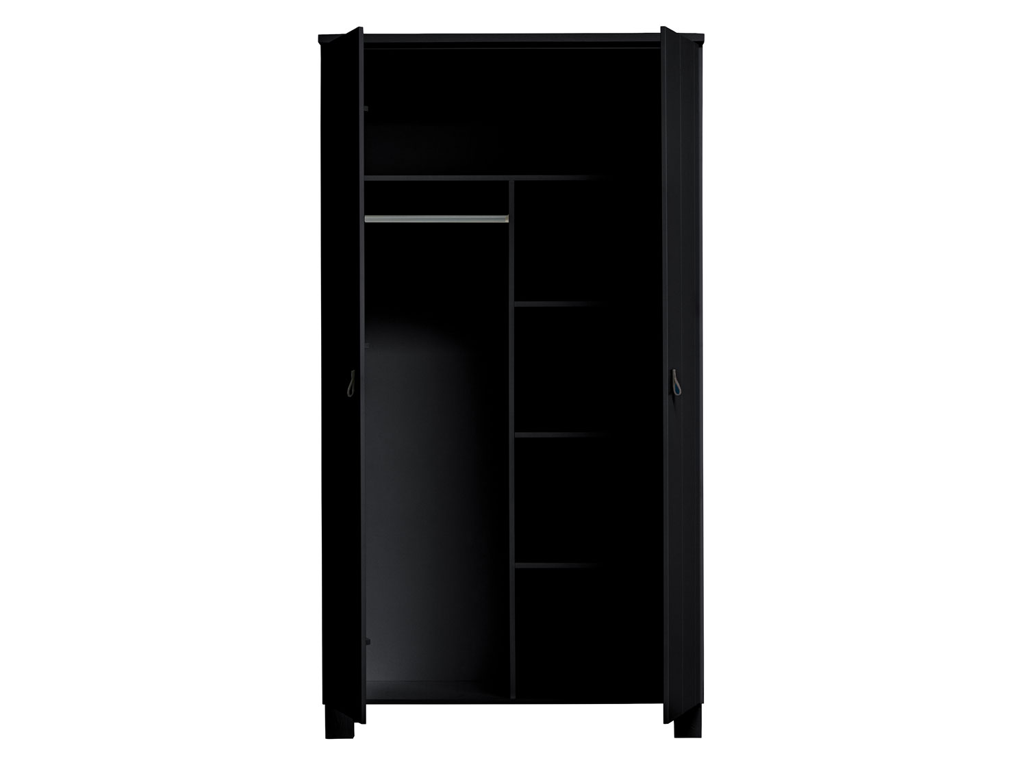 Schrank Kleiderschrank Ties H 202 cm Kiefer schwarz