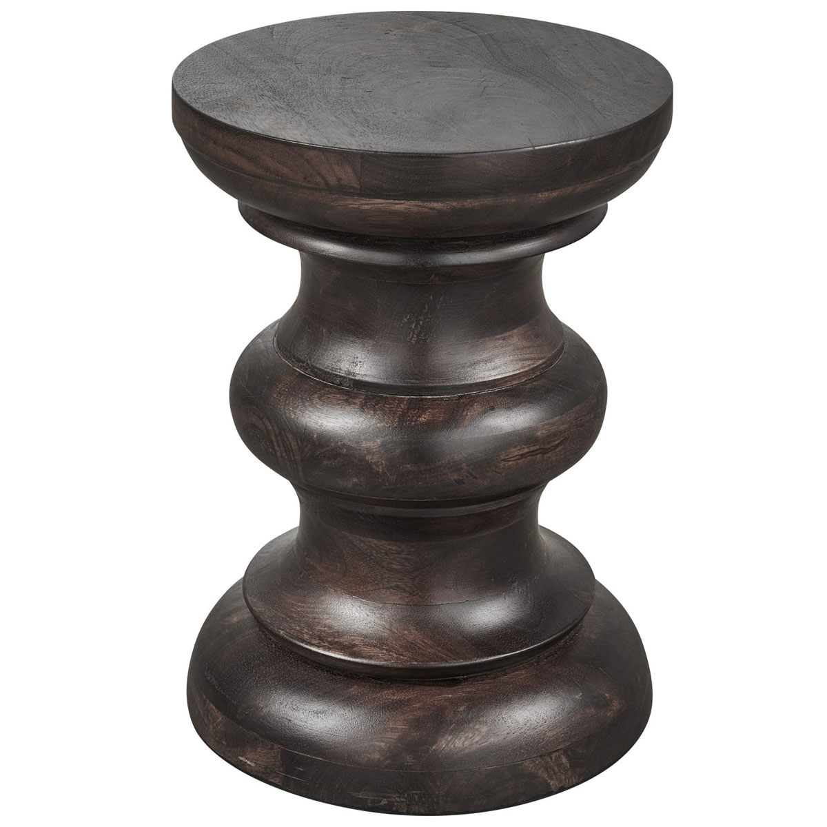 woood Beistelltisch JONAH Ø 30 cm Mangoholz dunkelbraun