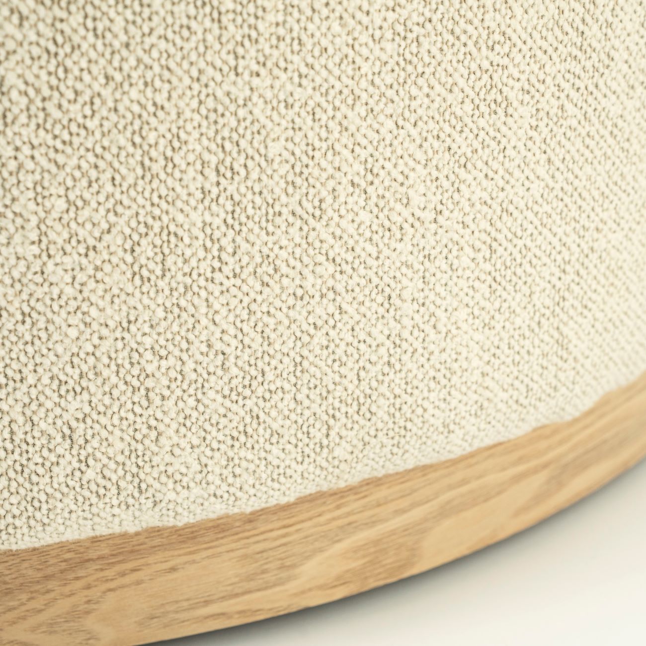 Pouf Sitzhocker Sitzpouf rund beige 80 cm