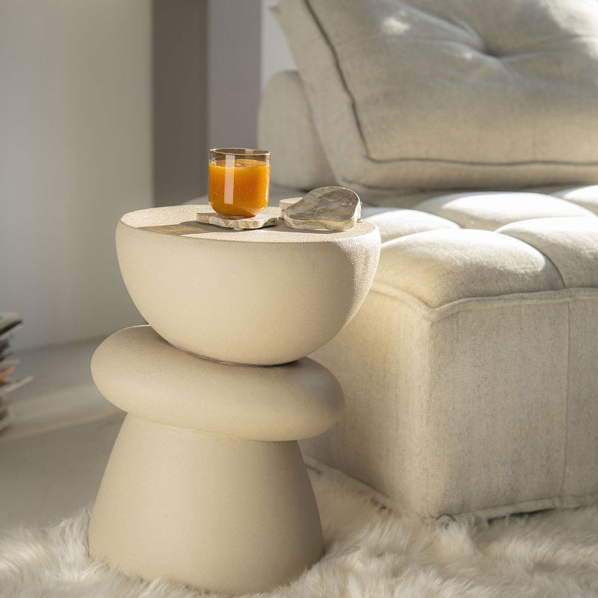 Beistelltisch Kerun H 47 cm Metall beige