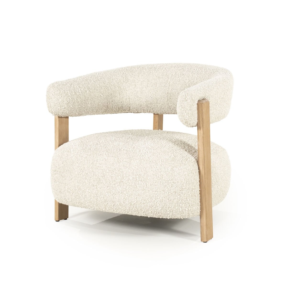 Sessel Lola Eichenholz Stoff beige Hush Relaxsessel Fernsehsessel
