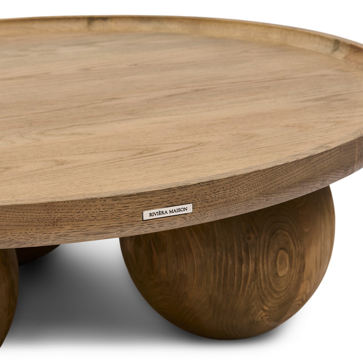  Rivièra Maison Couchtisch Rockefeller rund Ø 100 cm Eiche Natur