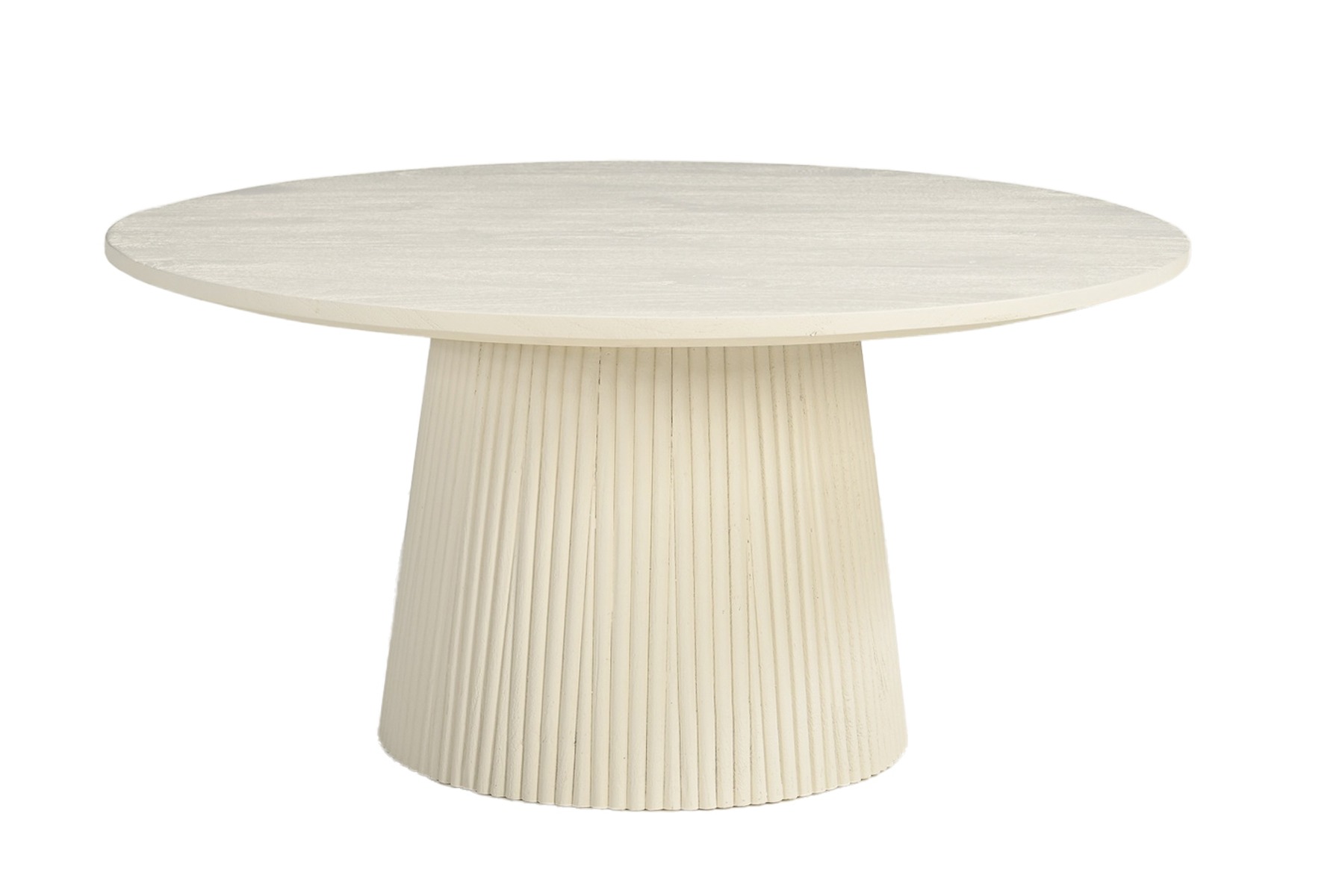 Couchtisch Patrice Ø 80 cm Mangoholz cremeweiß Sofatisch