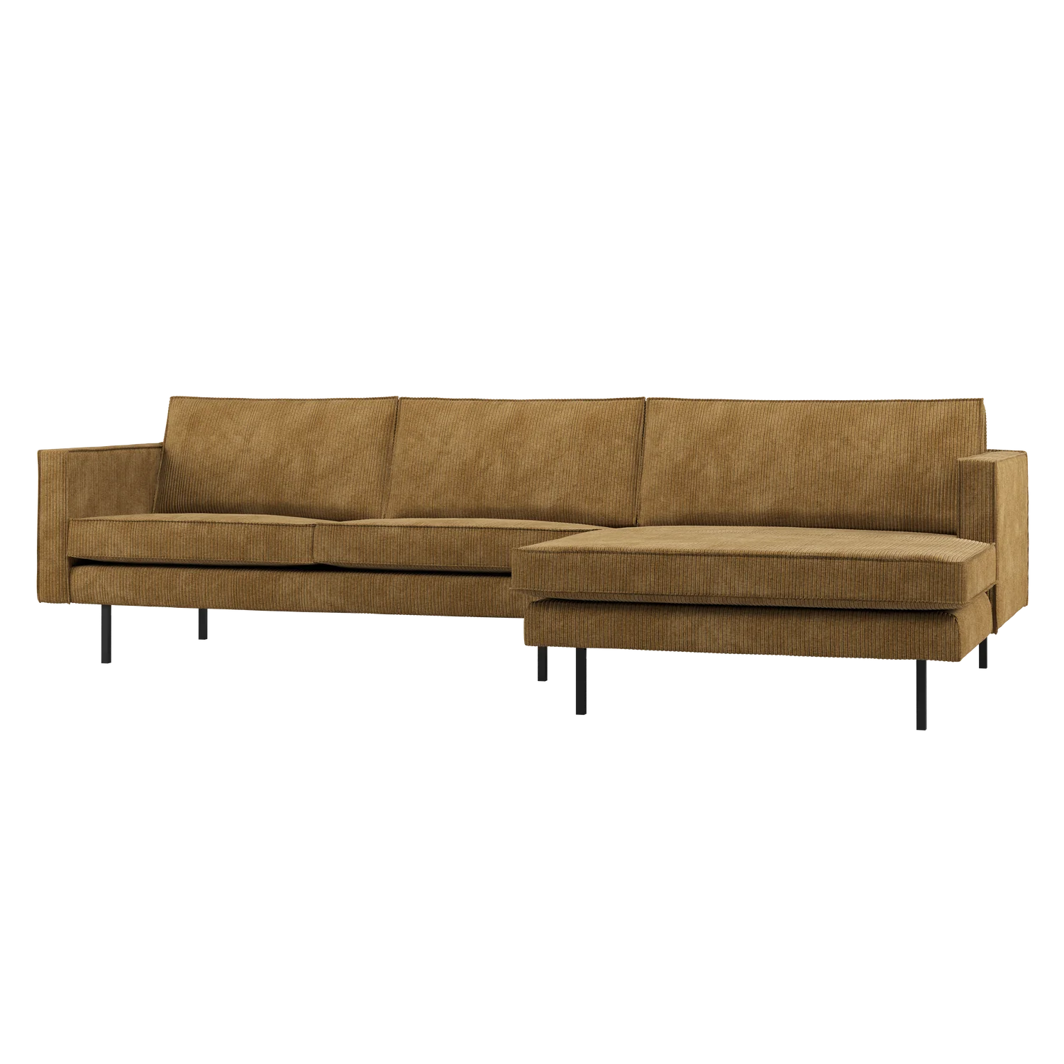 Ecksofa Rodeo Ripstoff honiggelb Recamiere rechts