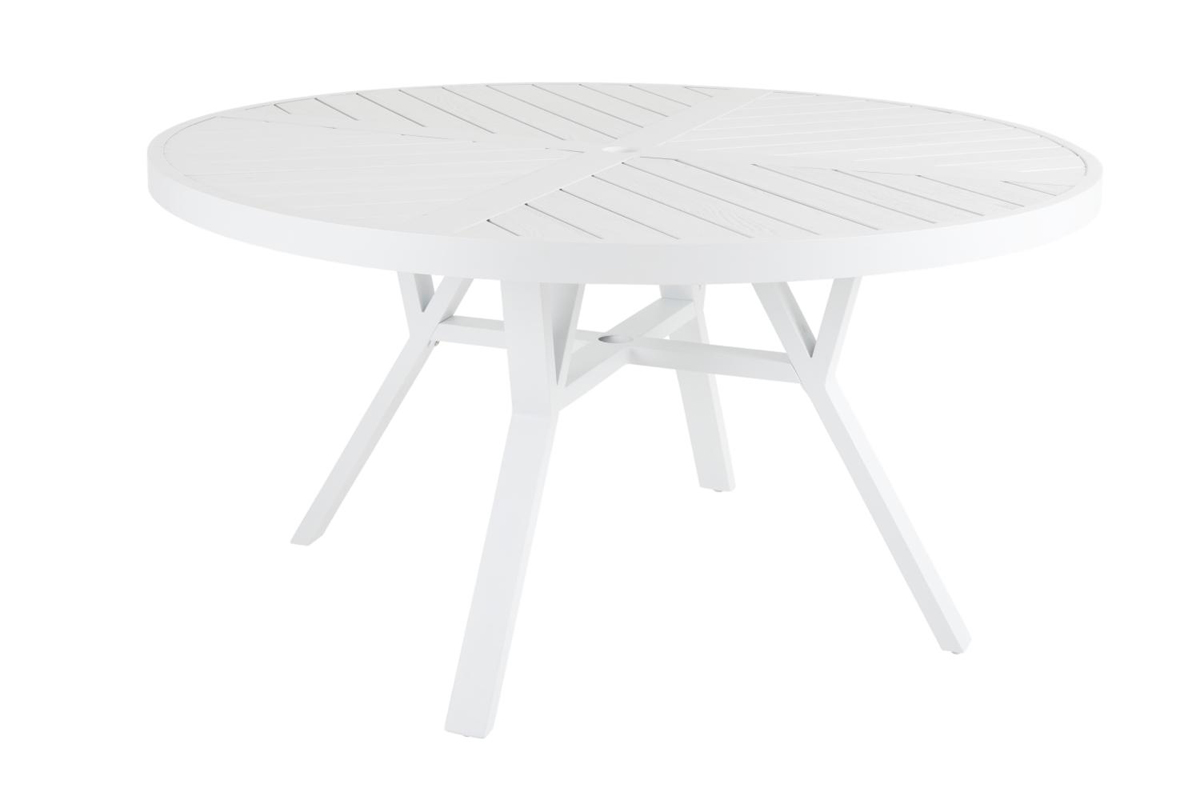 5 tlg. Gartenmöbel Essgruppe Aluminium weiss incl Kissen
